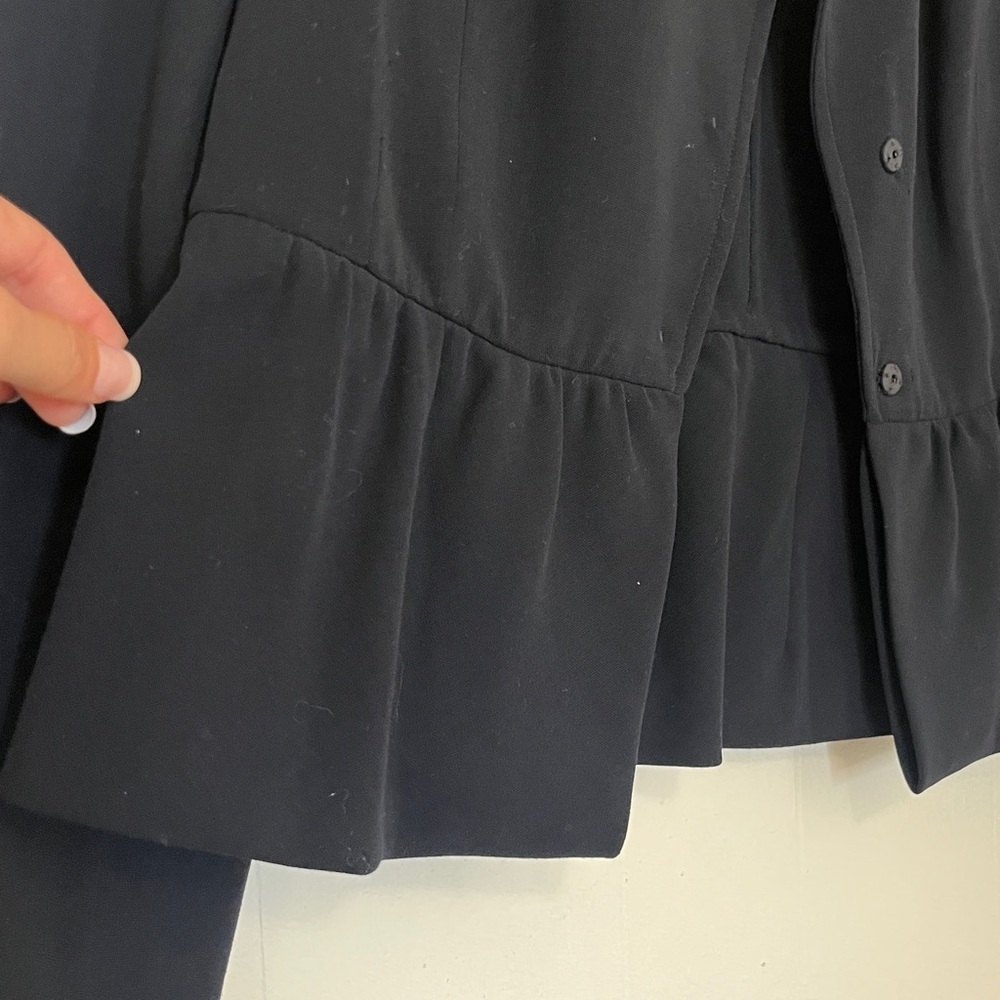 Akris Black Wool Peplum Hem French Cuff
 Women's Blazer size 10 - Picture 7 of 13